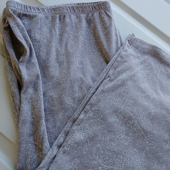 Tan Floral Print Pajama Pants 3X loungewear comfort sleepwear POCKETS plus size - Picture 1 of 12